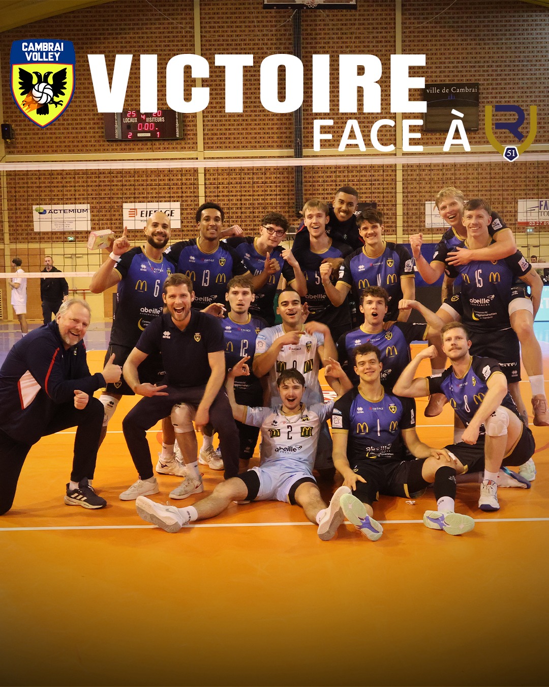 photo equipe cambrai volley contre reims