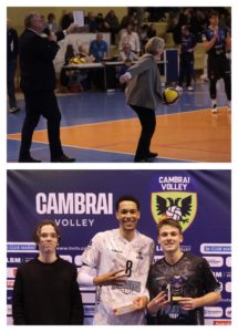 montage photo coup d'envoi du match et remise du prix MVP